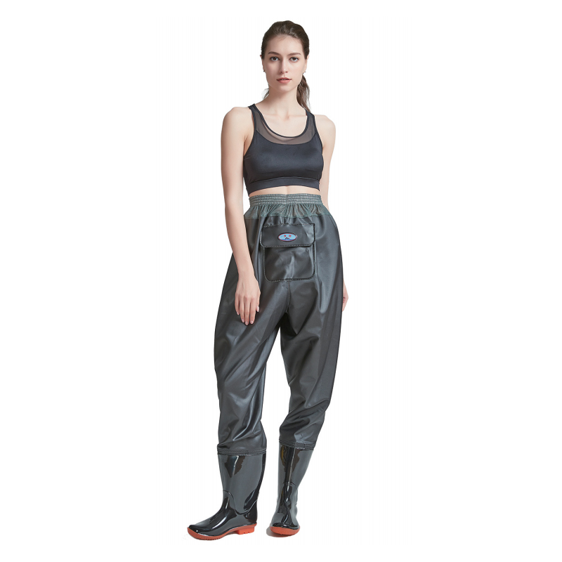 Pantaloni negri PVC până la talie
