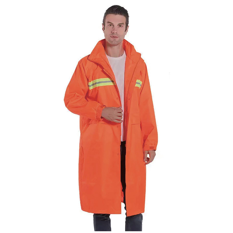 Costum de ploaie PVC cu linii reflectorizante